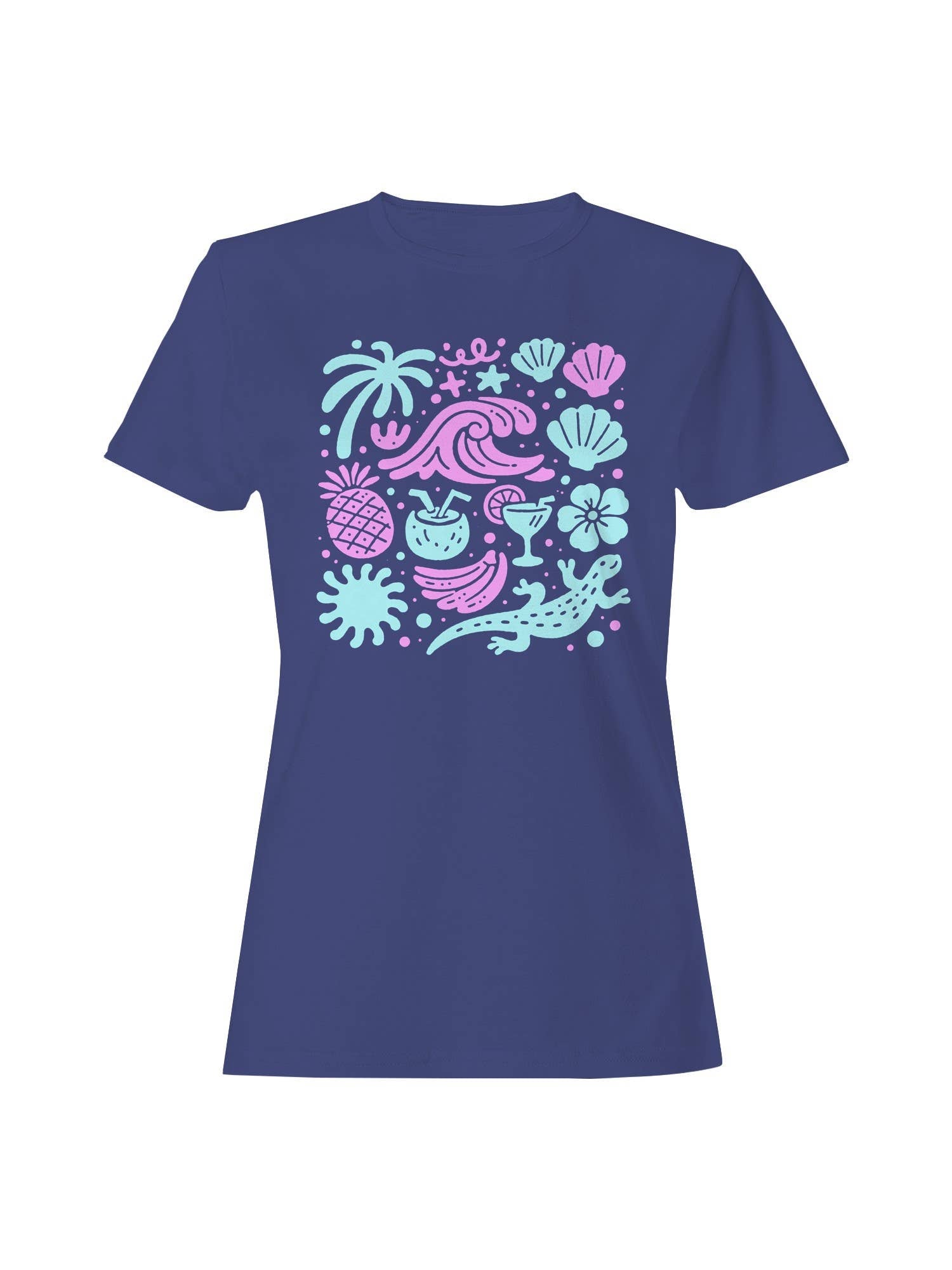 Tropical Beach Vibes Artwork Women's T-Shirt Hoodie, Sweatshirt | PodTeesHub.com
