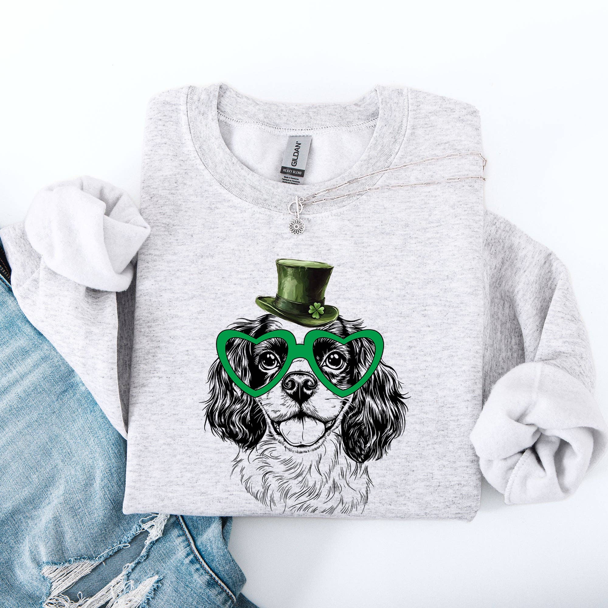 Cavalier, Dog, St Patrick's Day, Lucky, Irish Sweatshirt T-Shirts, Hoodie | PodTeesHub.com