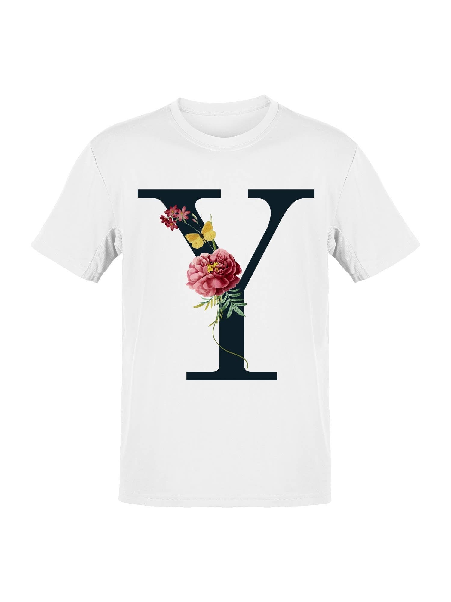 Floral Letter Y Women's T-Shirt Hoodie, Sweatshirt | PodTeesHub.com