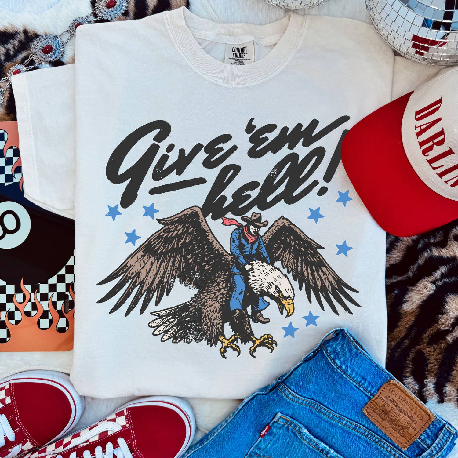 Give 'em Hell Eagle Tee Hoodie, Sweatshirt | PodTeesHub.com