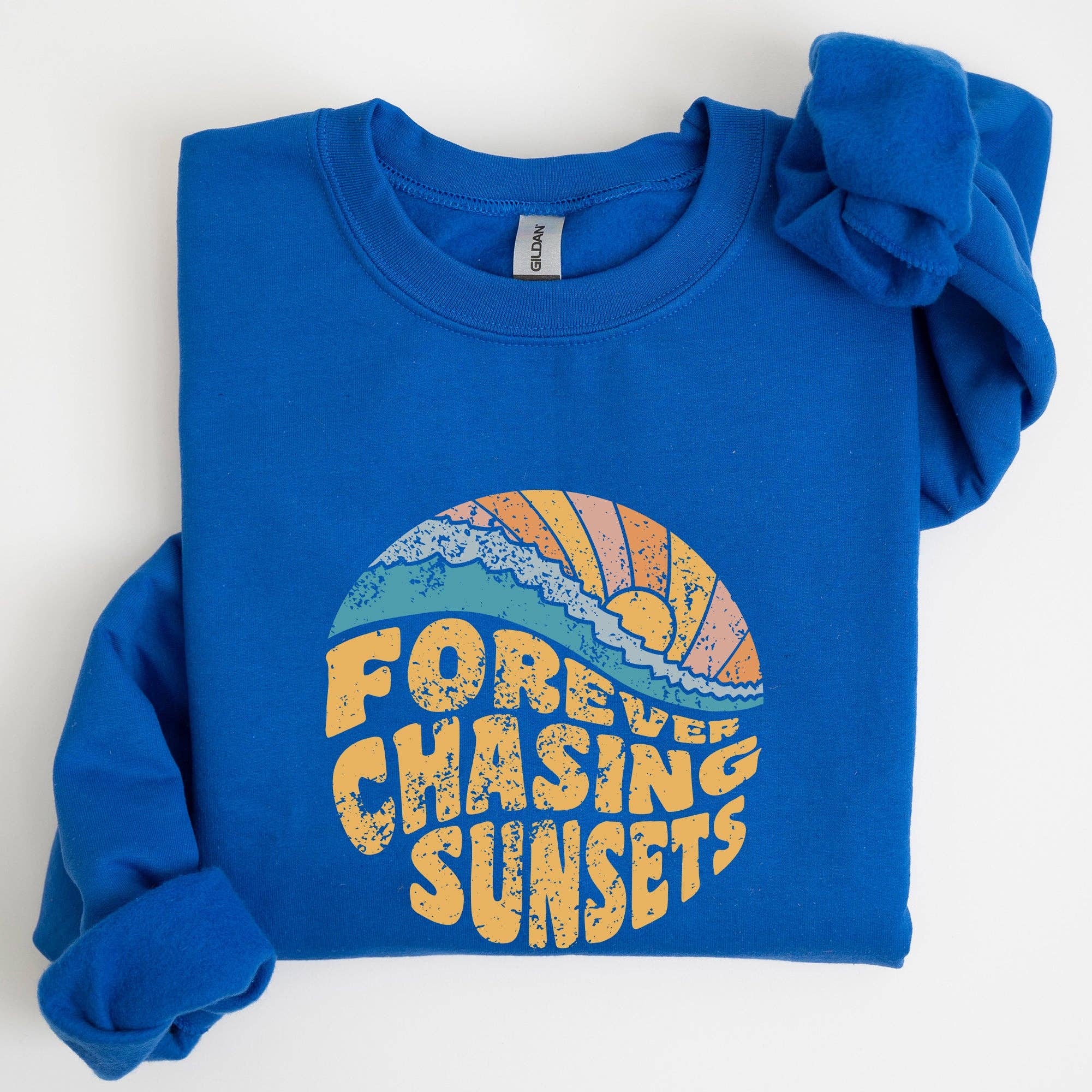 Forever Chasing Sunsets, Beach, Retro Sweatshirt T-Shirts, Hoodie | PodTeesHub.com