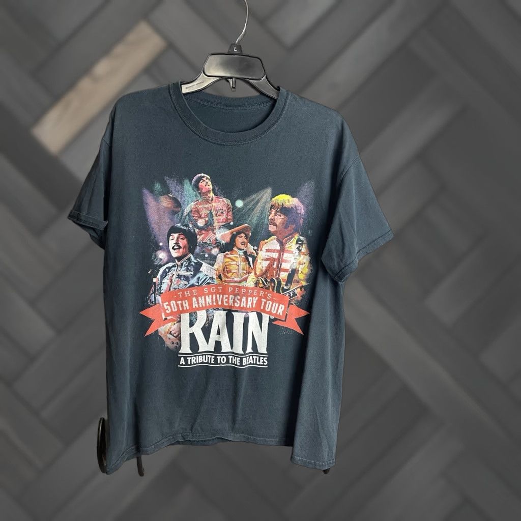 Gildan Sgt Peppers 50th Anniversary Tour T Shirt Adult Large Black Shirt Men Gildan 5000 Band Music Hoodie, Sweatshirt
