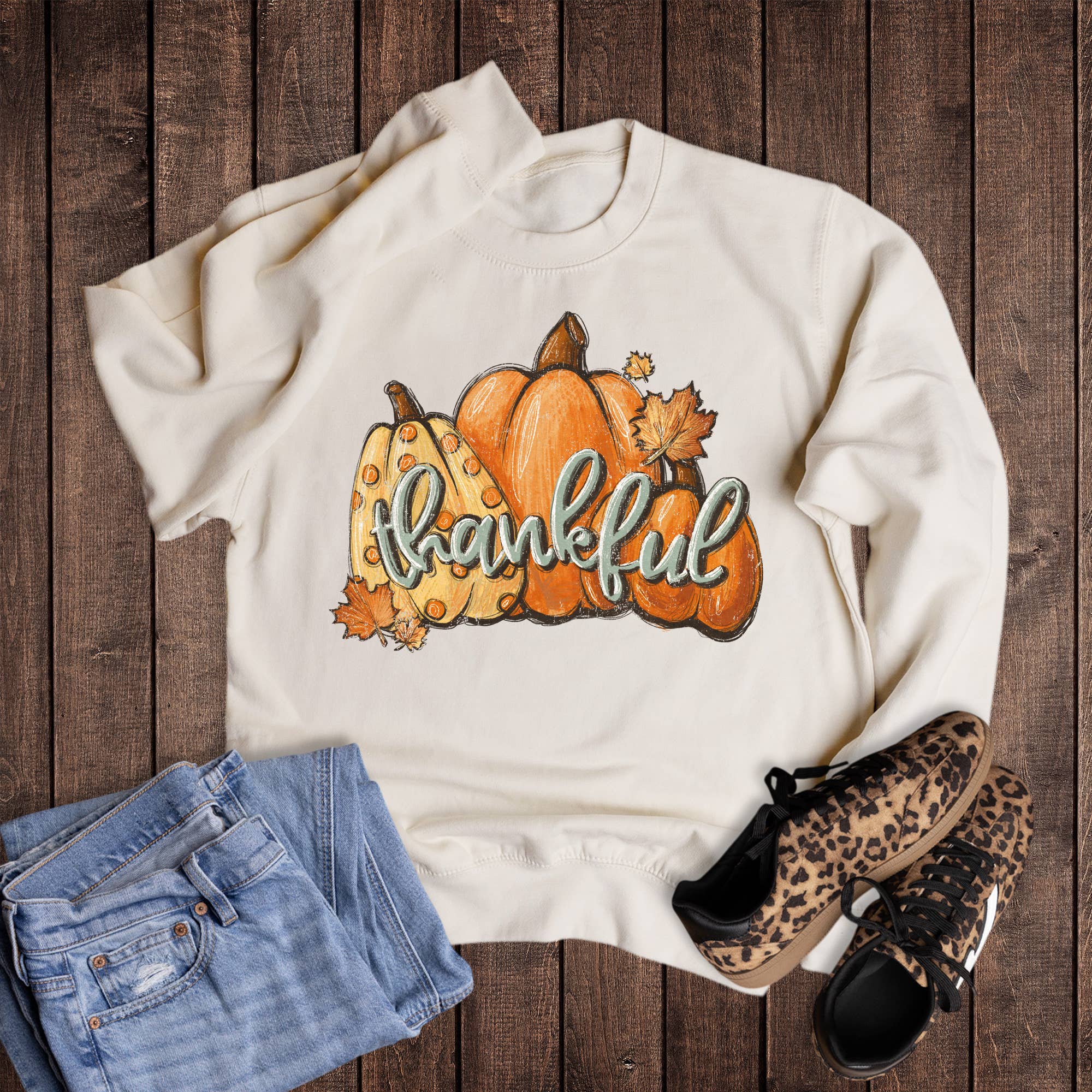 Thankful Pumpkins Orange Sweatshirt T-Shirts, Hoodie | PodTeesHub.com