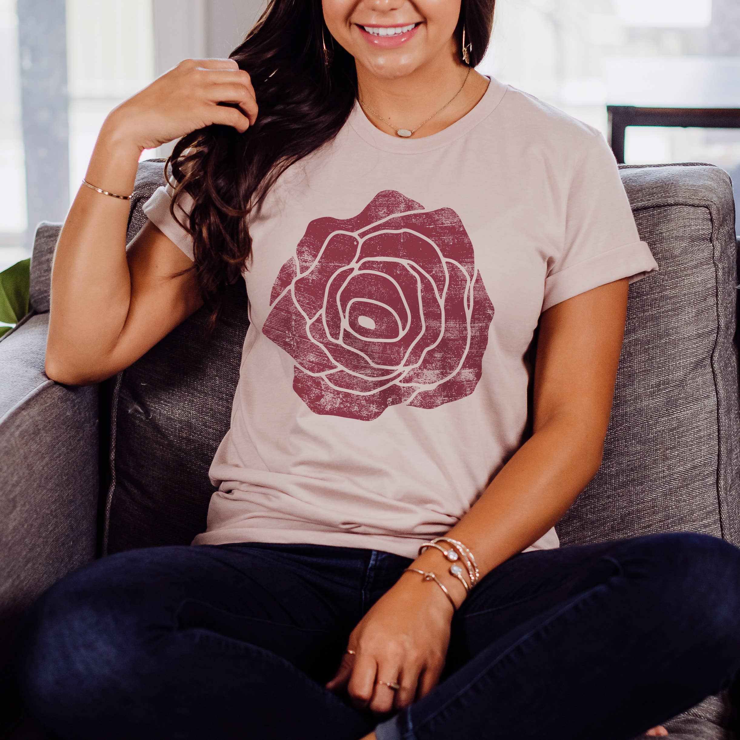 Rose Tee | Floral | Sizes XS-2XL Hoodie, Sweatshirt | PodTeesHub.com