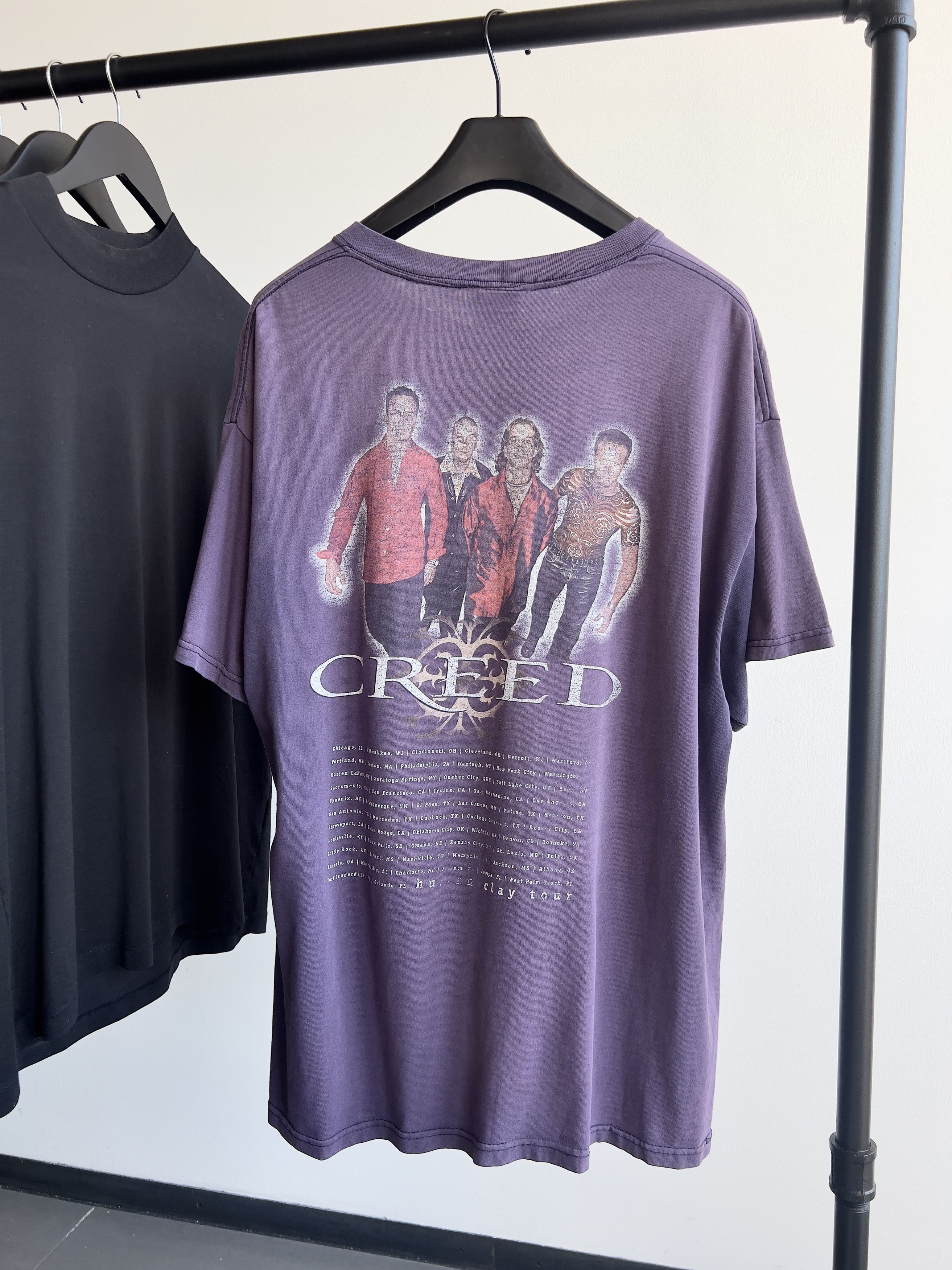 Band Tees Thrashed Sun Faded Creed Oversized Band Tee Shirt Hoodie, Sweatshirt | PodTeesHub.com