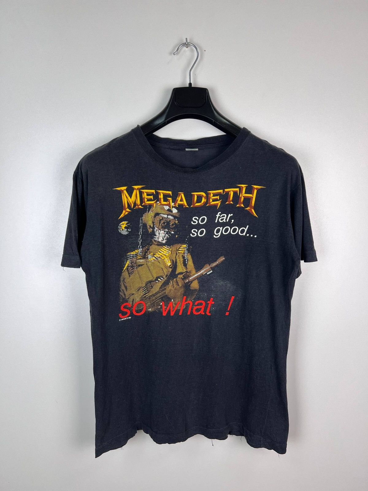 Other Megadeth So Far So Good 1987 Band Vintage Size L T-Shirts, Hoodie, Sweatshirt | PodTeesHub.com