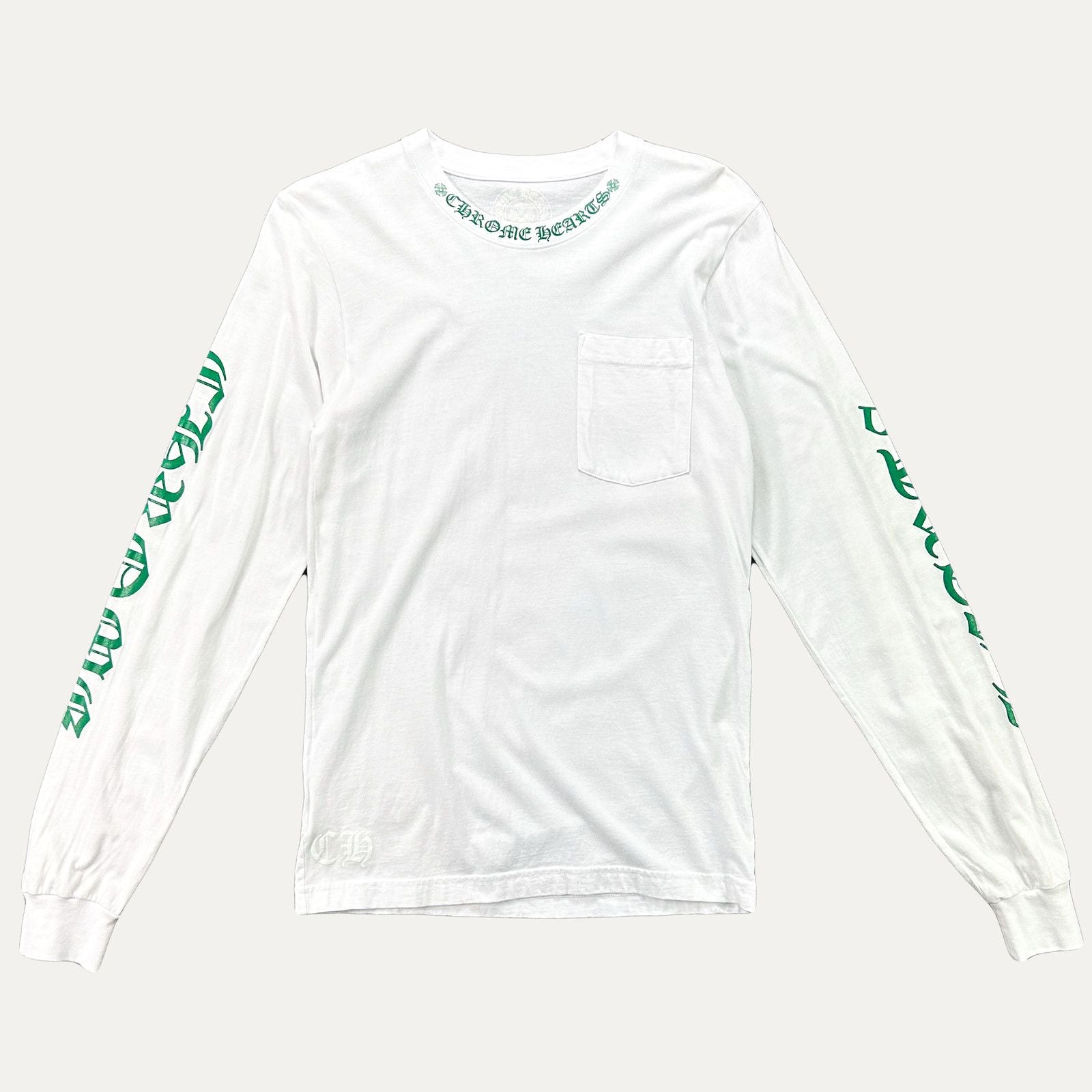 Hearts Chrome Hearts Neck Script Longsleeve T Shirt Hoodie, Sweatshirt | PodTeesHub.com