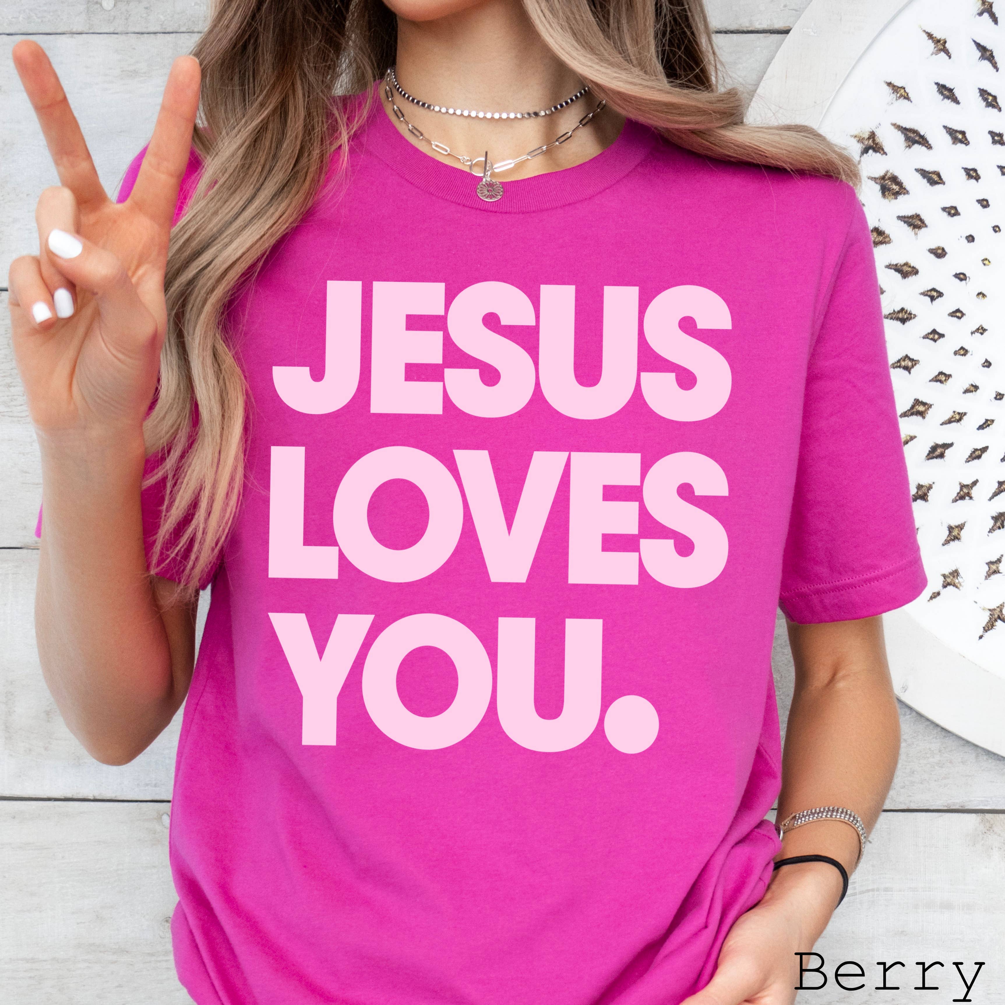 Jesus Loves You Graphic Shirt | Bella Canvas Hoodie, Sweatshirt | PodTeesHub.com