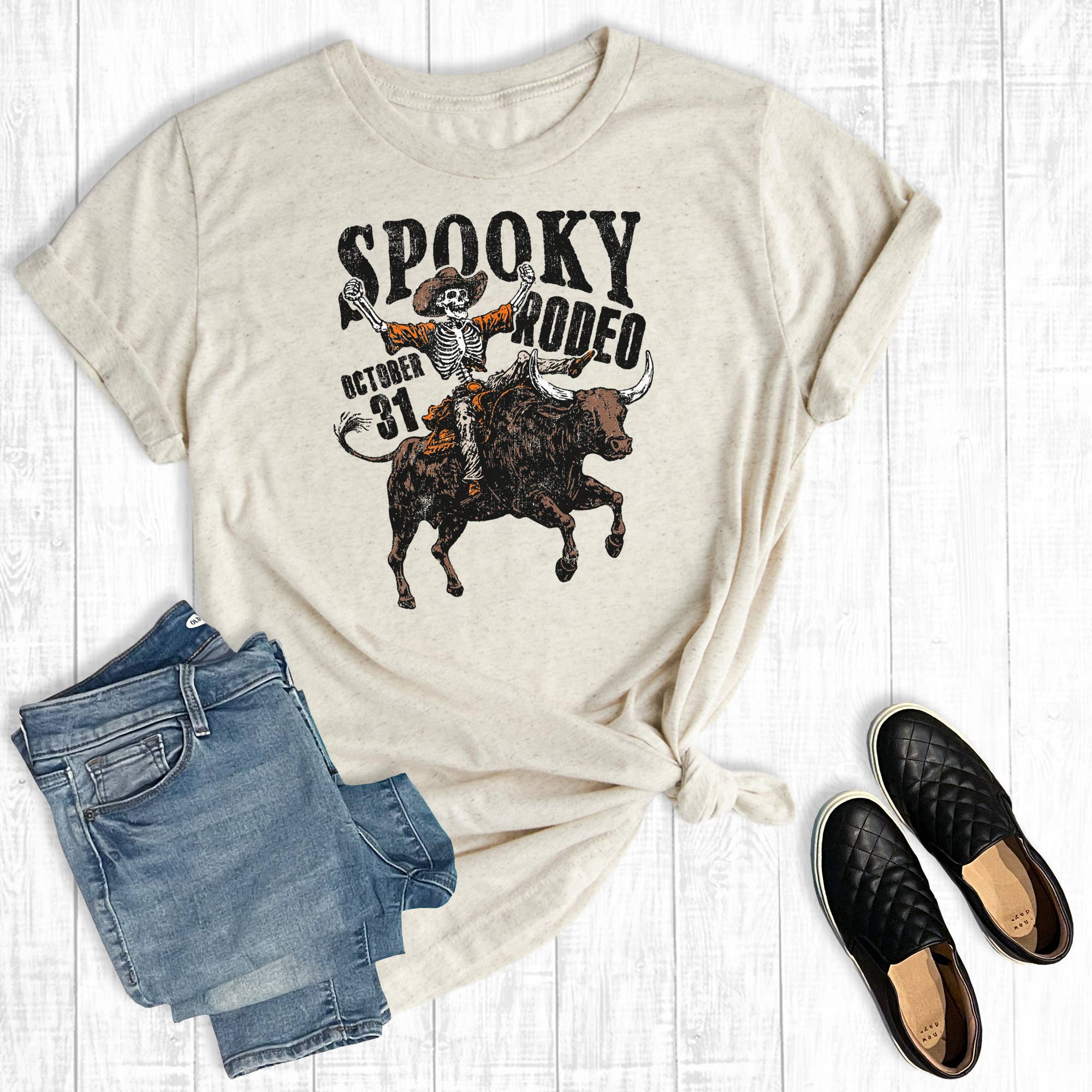 Halloween Spooky Rodeo Graphic Tee Hoodie, Sweatshirt | PodTeesHub.com