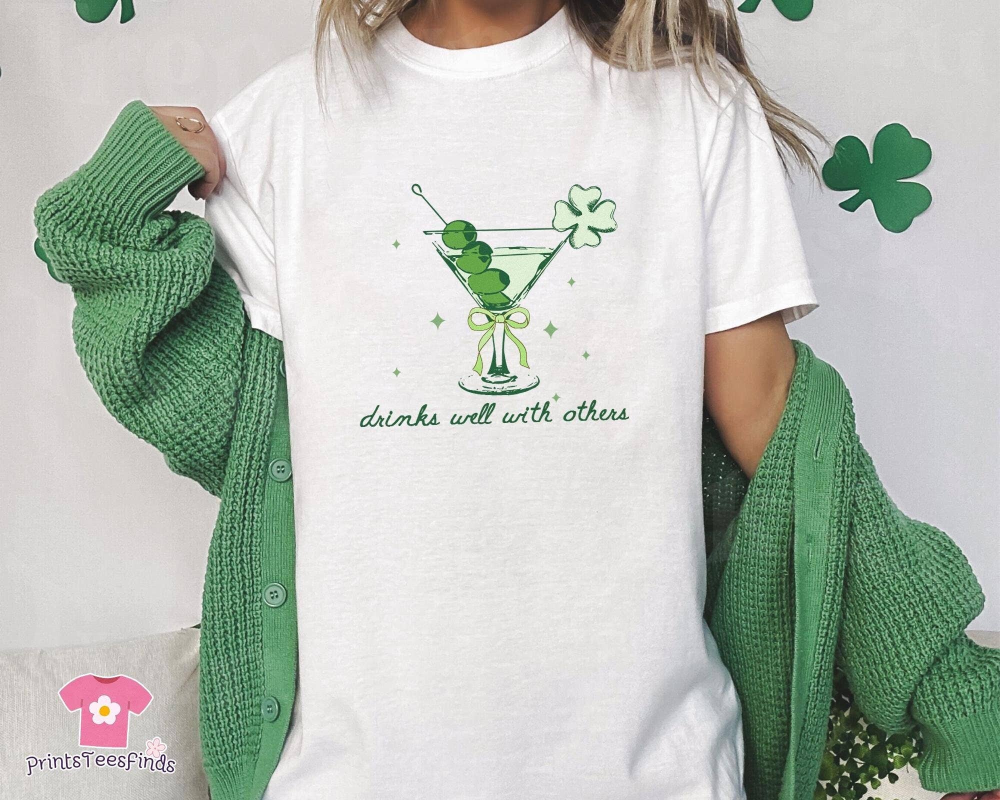 St. Patrick's Day Irish Girl Martini Lucky Baby Tee Hoodie, Sweatshirt | PodTeesHub.com