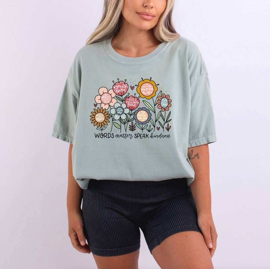 Words Matter Speak Kindness Boho Tee Hoodie, Sweatshirt | PodTeesHub.com