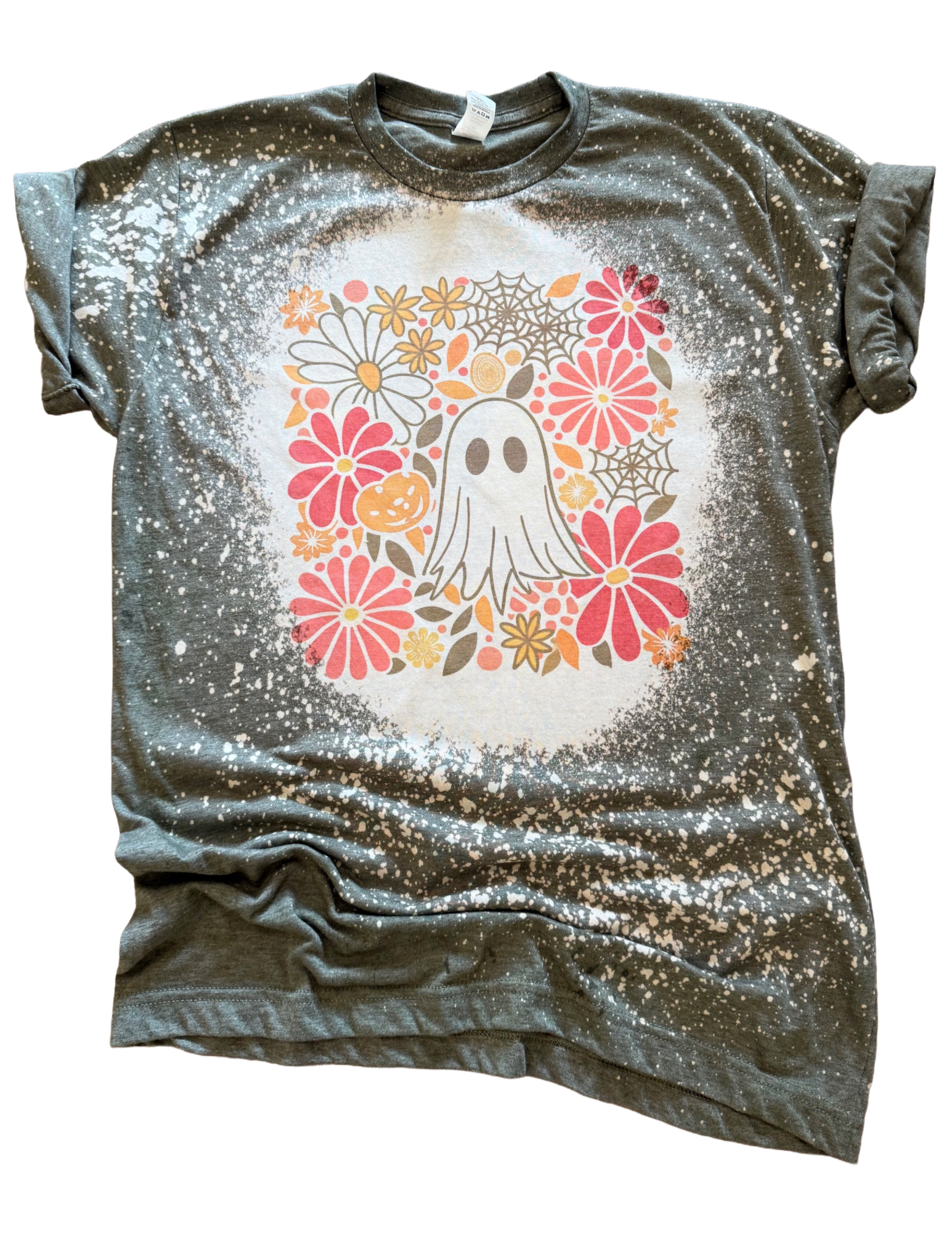 Groovy Ghoul Halloween Bleached Tee Hoodie, Sweatshirt | PodTeesHub.com