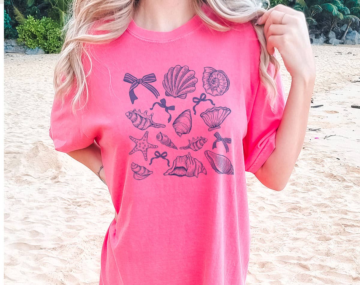 Seashell Blue Beach Collage -  Beach Comfort Colors Shirt Hoodie, Sweatshirt | PodTeesHub.com