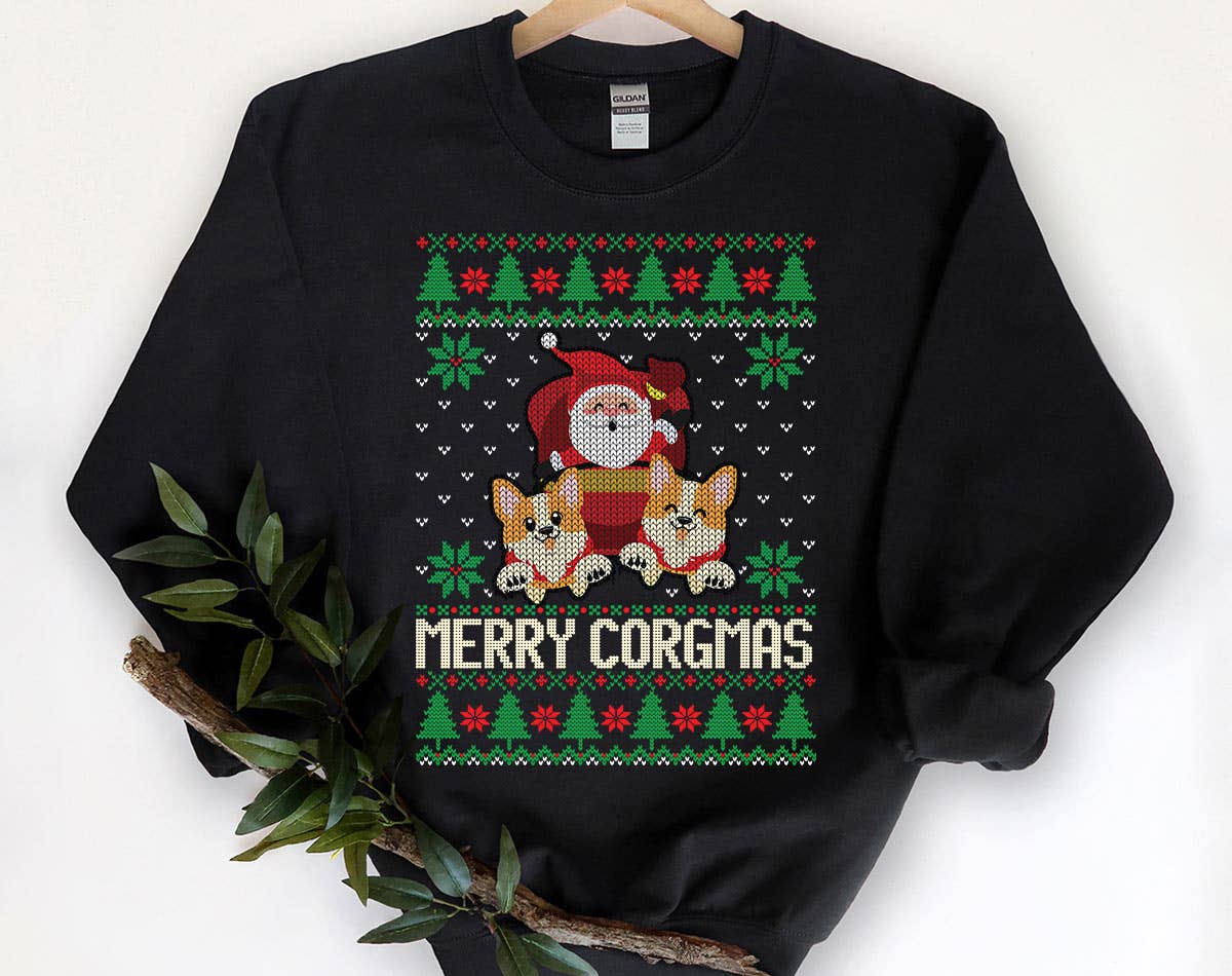 Merry Corgmas - Funny Corgi Dog Ugly Christmas Sweatshirt T-Shirts, Hoodie | PodTeesHub.com