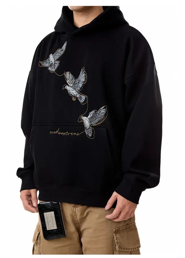 Kanou Eagle Embroidered Graphic Pullover Hoodie T-Shirts, Sweatshirt | PodTeesHub.com