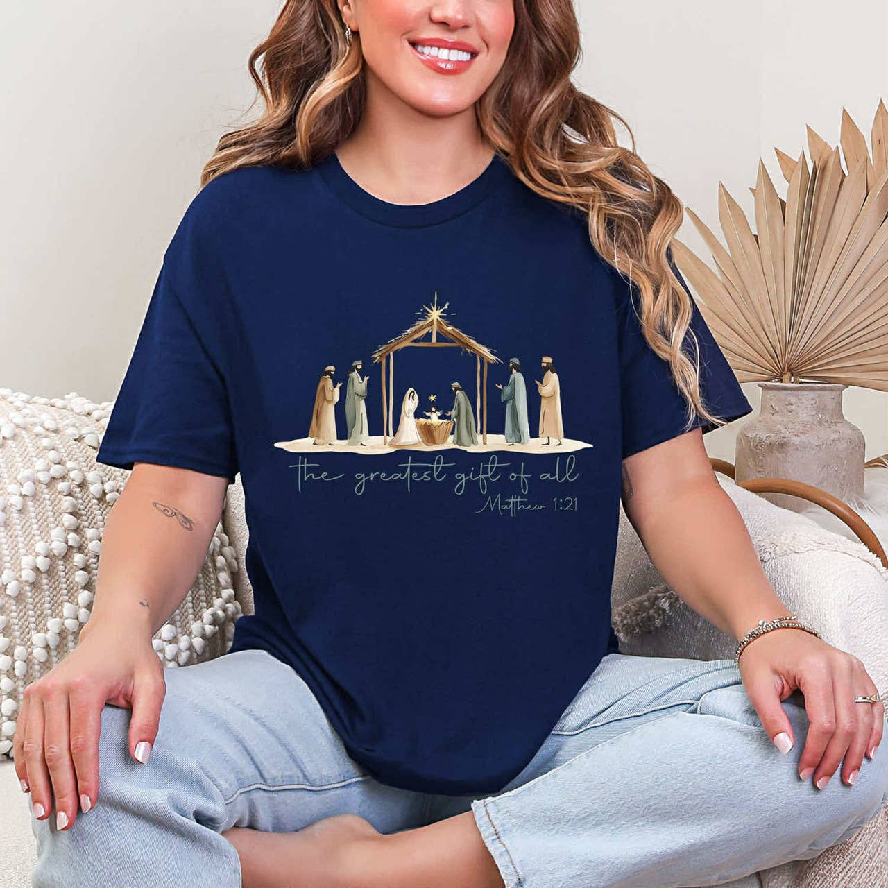 The Greatest Gift of All Nativity Tee Hoodie, Sweatshirt | PodTeesHub.com