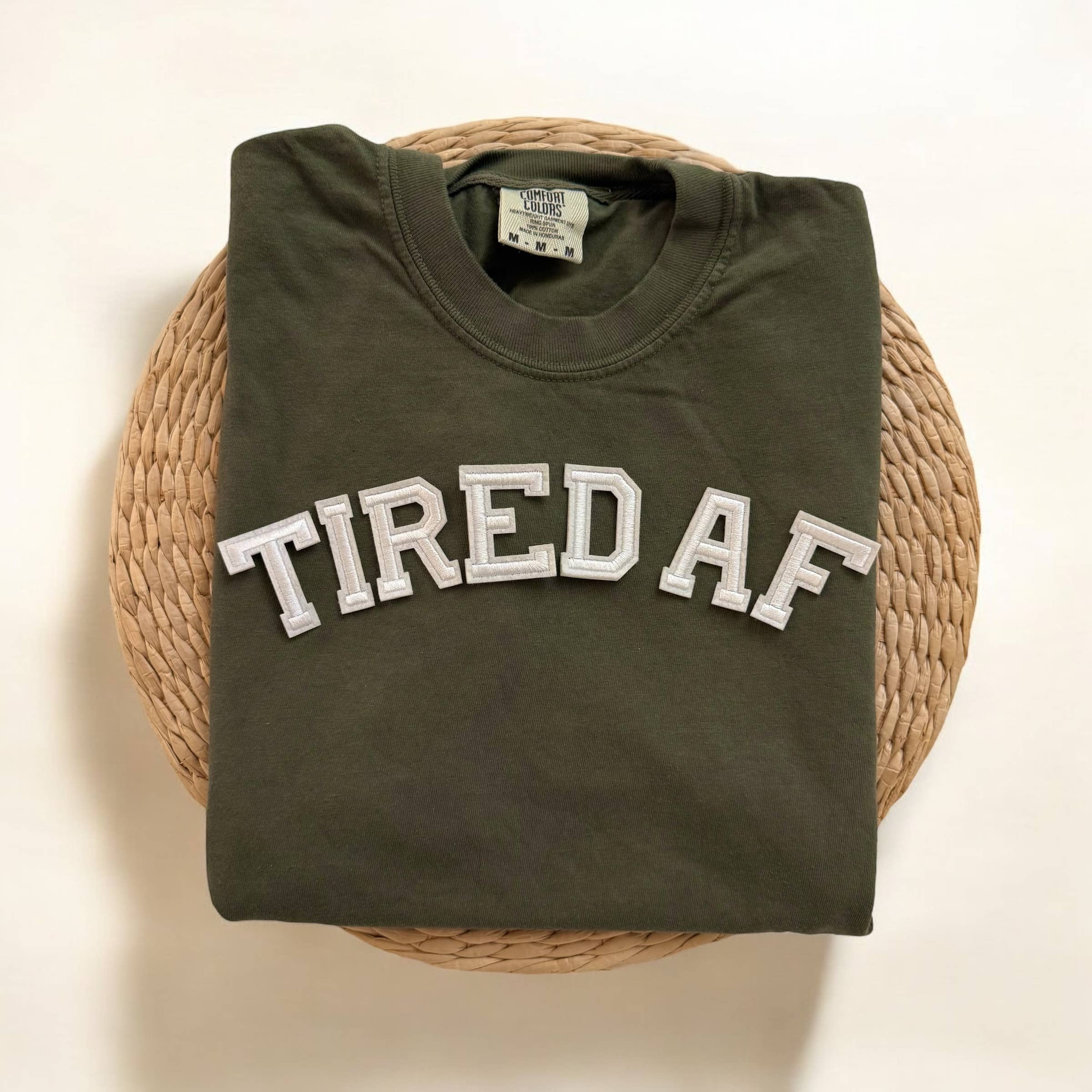 Tired Af Comfort Colors Short Sleeve Shirt, Funny Shirts Hoodie, Sweatshirt | PodTeesHub.com