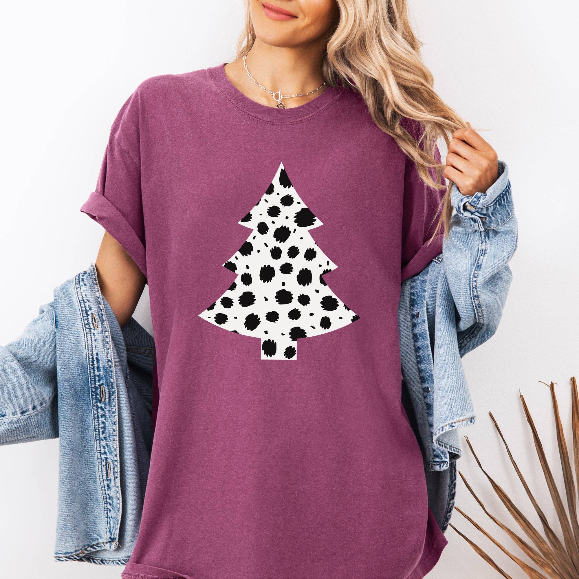 Christmas Tree, Dalmatian, Animal Print Xmas, Santa Tshirt Hoodie, Sweatshirt | PodTeesHub.com