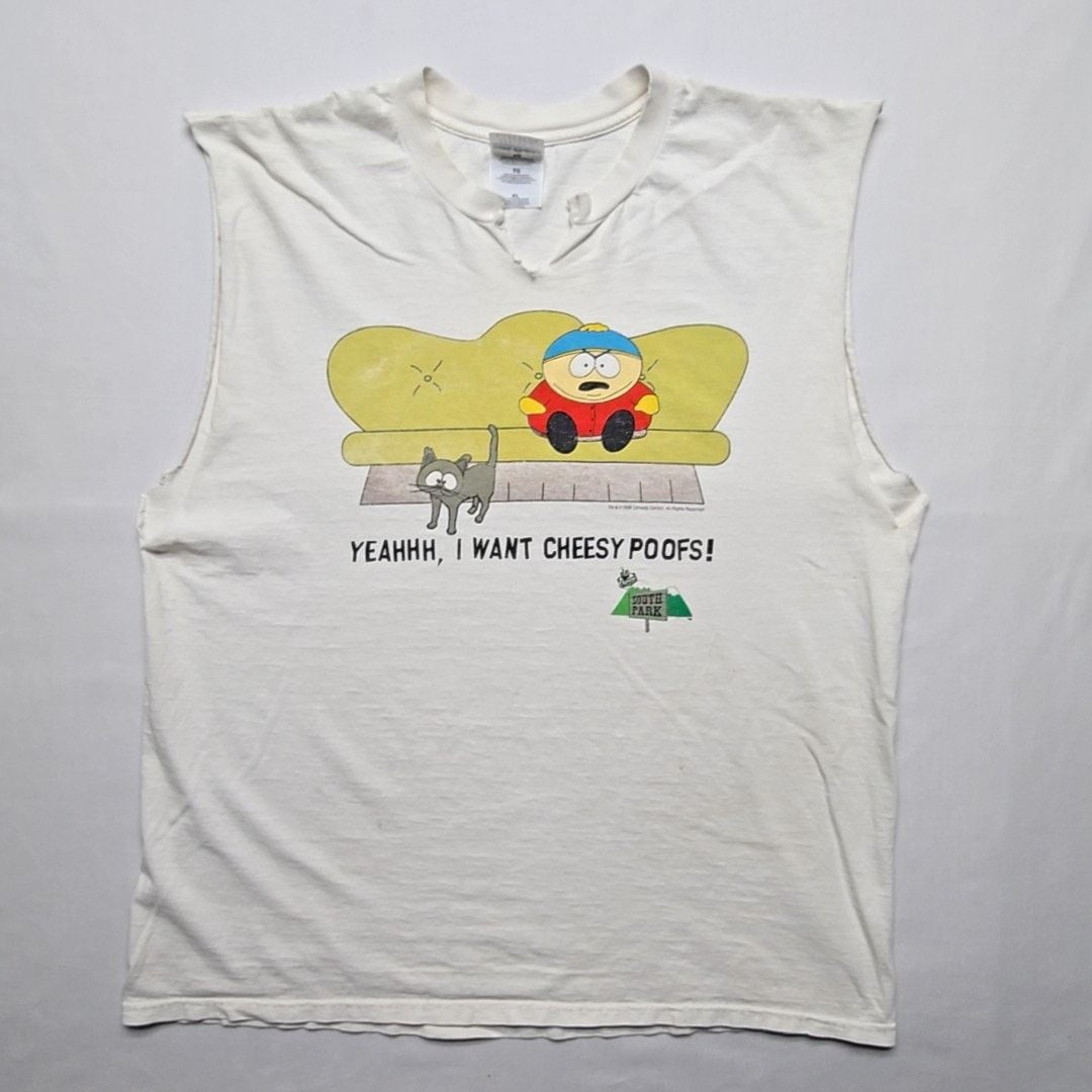 Gildan Vintage South Park Cheesy Poofs Sleeveless Tee White Xl Hoodie, Sweatshirt | PodTeesHub.com