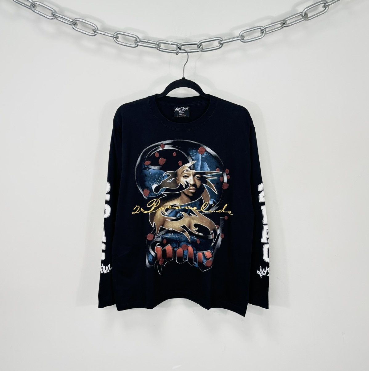 Rap Tees Vintage 2 Pac Shakur Y2k All Over Print Rare Long Sleeve Tee Hoodie, Sweatshirt | PodTeesHub.com