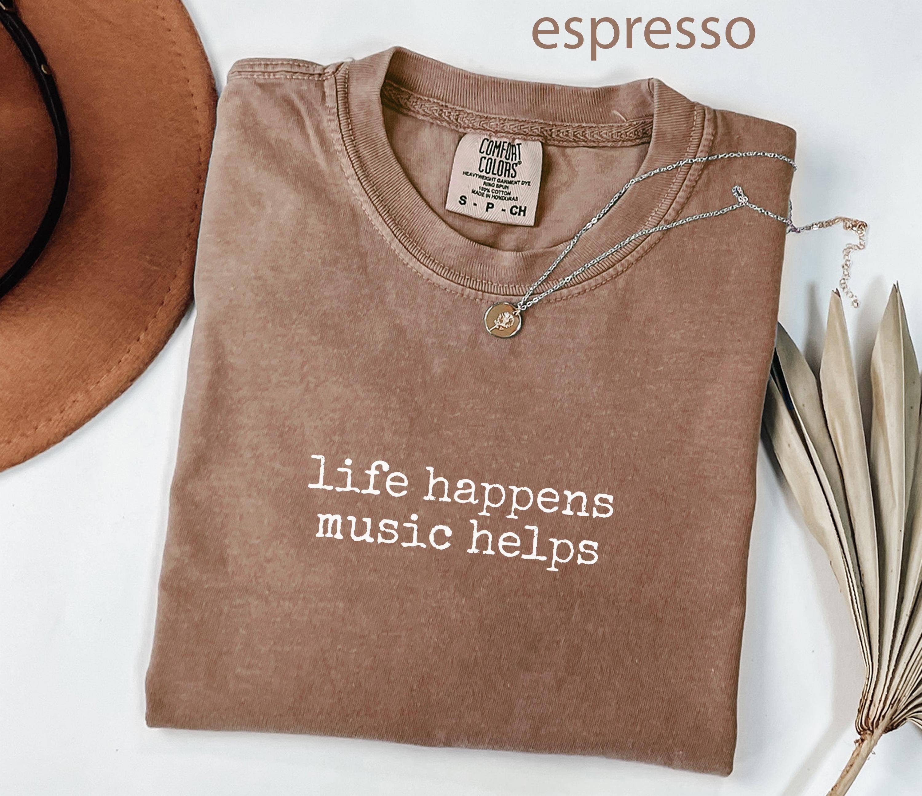 Life Happens, Music Helps Band Shirt Hoodie, Sweatshirt | PodTeesHub.com