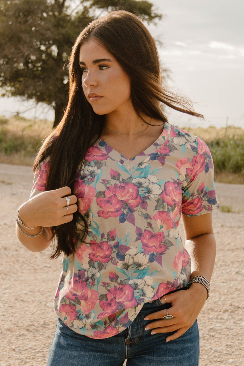 Life Is A Flower V Neck Tee Hoodie, Sweatshirt | PodTeesHub.com