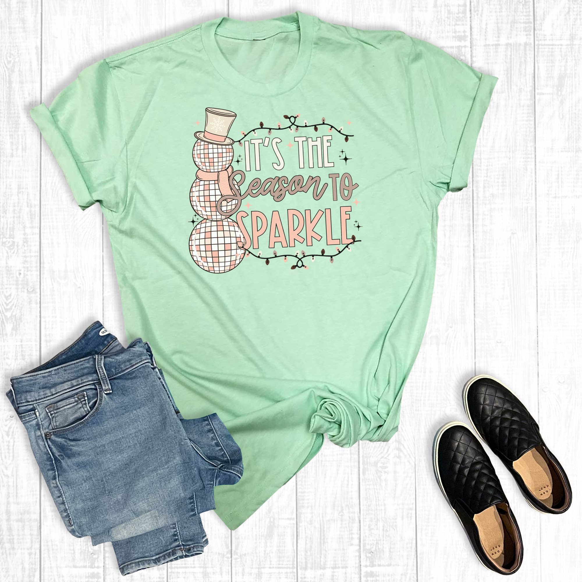 Christmas Retro Snowman It's the Season To Sparkle Tee Hoodie, Sweatshirt | PodTeesHub.com