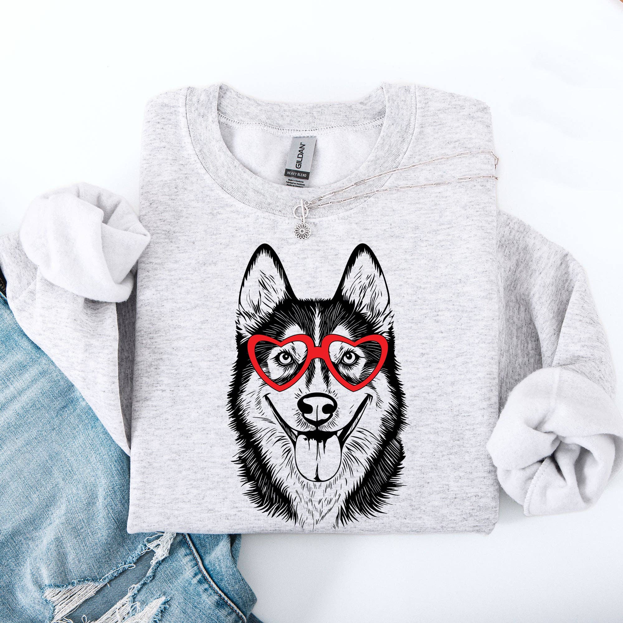 Husky, Pet, Dog Breed, Valentine's Sweatshirt T-Shirts, Hoodie | PodTeesHub.com