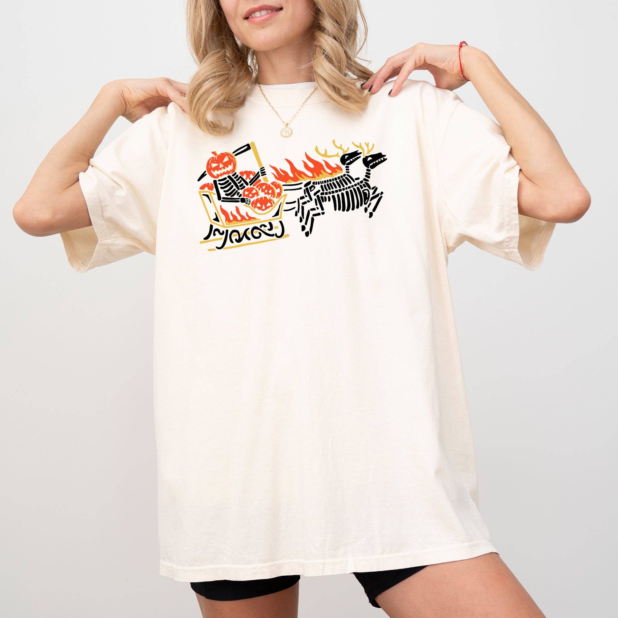 Pumpkin Head, Sleigh, Santa, Skeleton, Halloween T-Shirt Hoodie, Sweatshirt | PodTeesHub.com