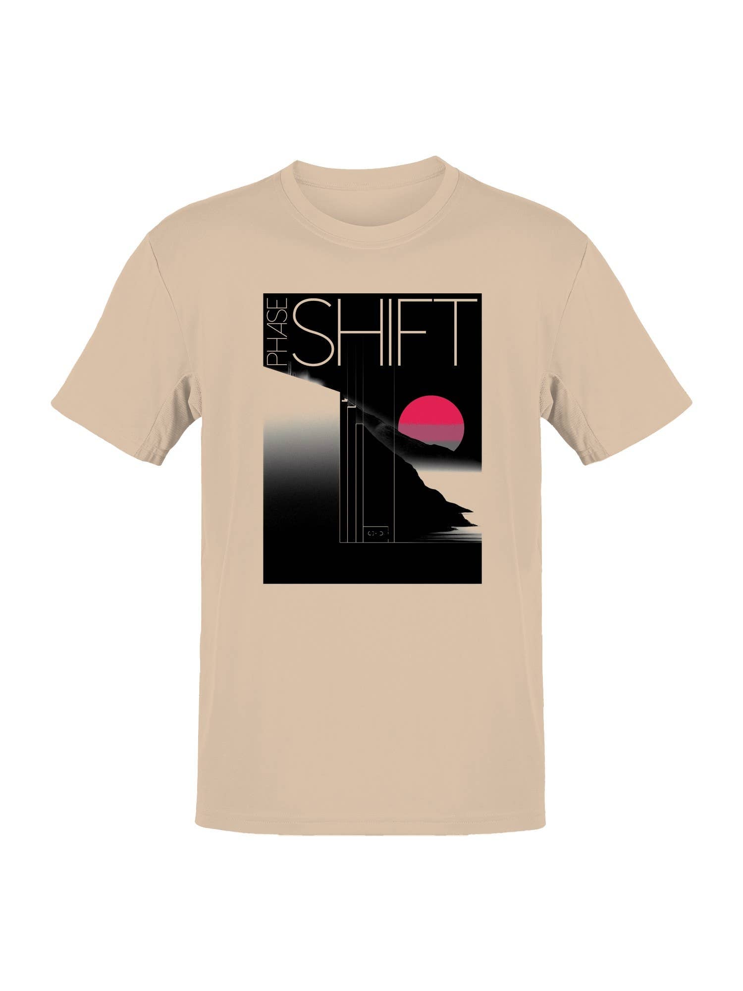 Neon Moonrise Over Hills Men's T-Shirt Hoodie, Sweatshirt | PodTeesHub.com