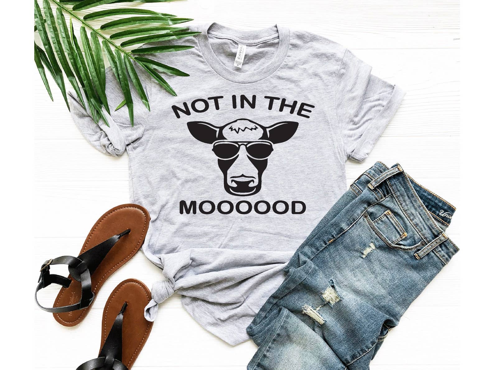 Not in the Moooood T-Shirt Hoodie, Sweatshirt | PodTeesHub.com