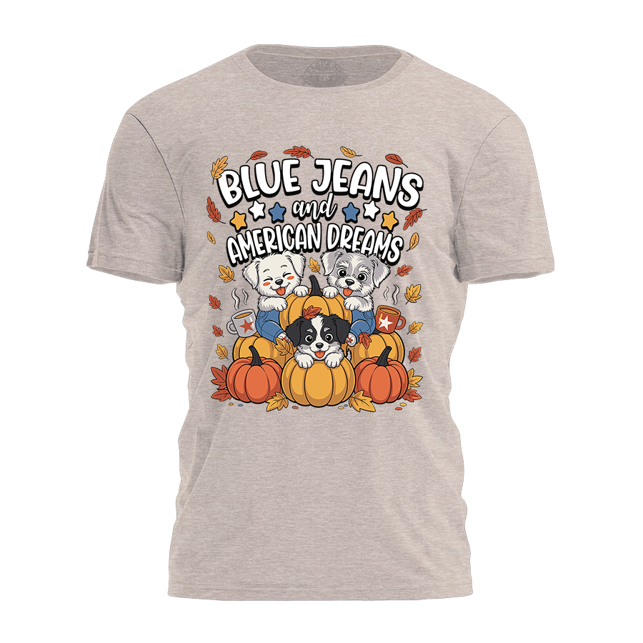 Blue Jeans & American Dreams - Puppies Tee - 4072 Hoodie, Sweatshirt | PodTeesHub.com