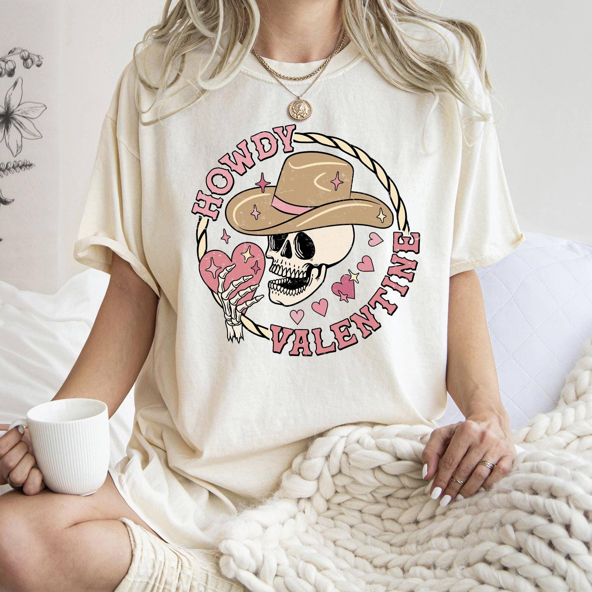 Valentine's Day Skeleton Cowboy T-Shirt, Western Style Hoodie, Sweatshirt | PodTeesHub.com