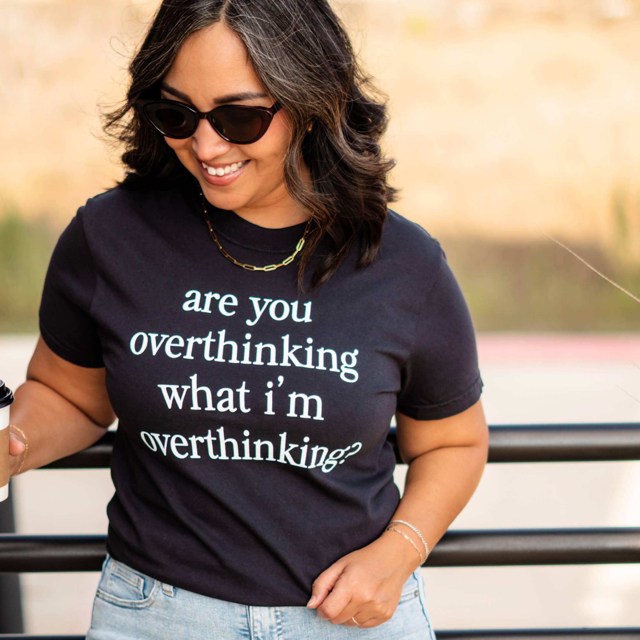 Overthinking Quote Graphic Tee Funny Relatable Saying Shirt Hoodie, Sweatshirt | PodTeesHub.com