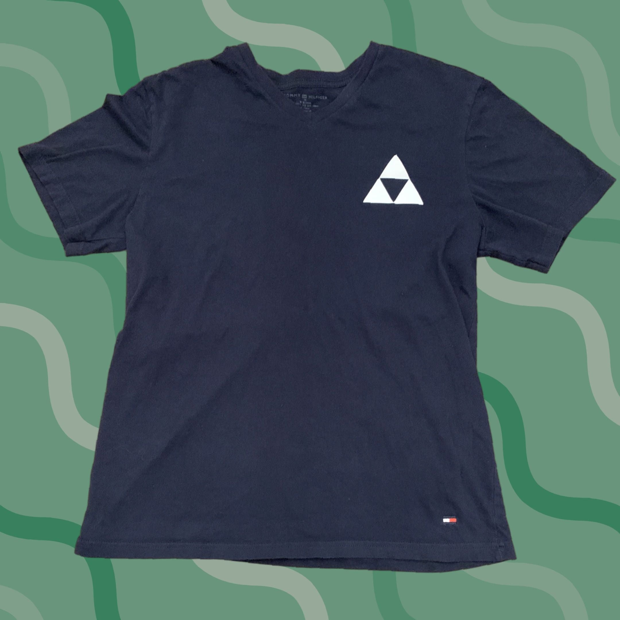 Hilfiger Vintage Tommy Hilfiger Triforce Zelda Shirt M Men S Blue T Shirt With 90s Concert Vib Hoodie, Sweatshirt