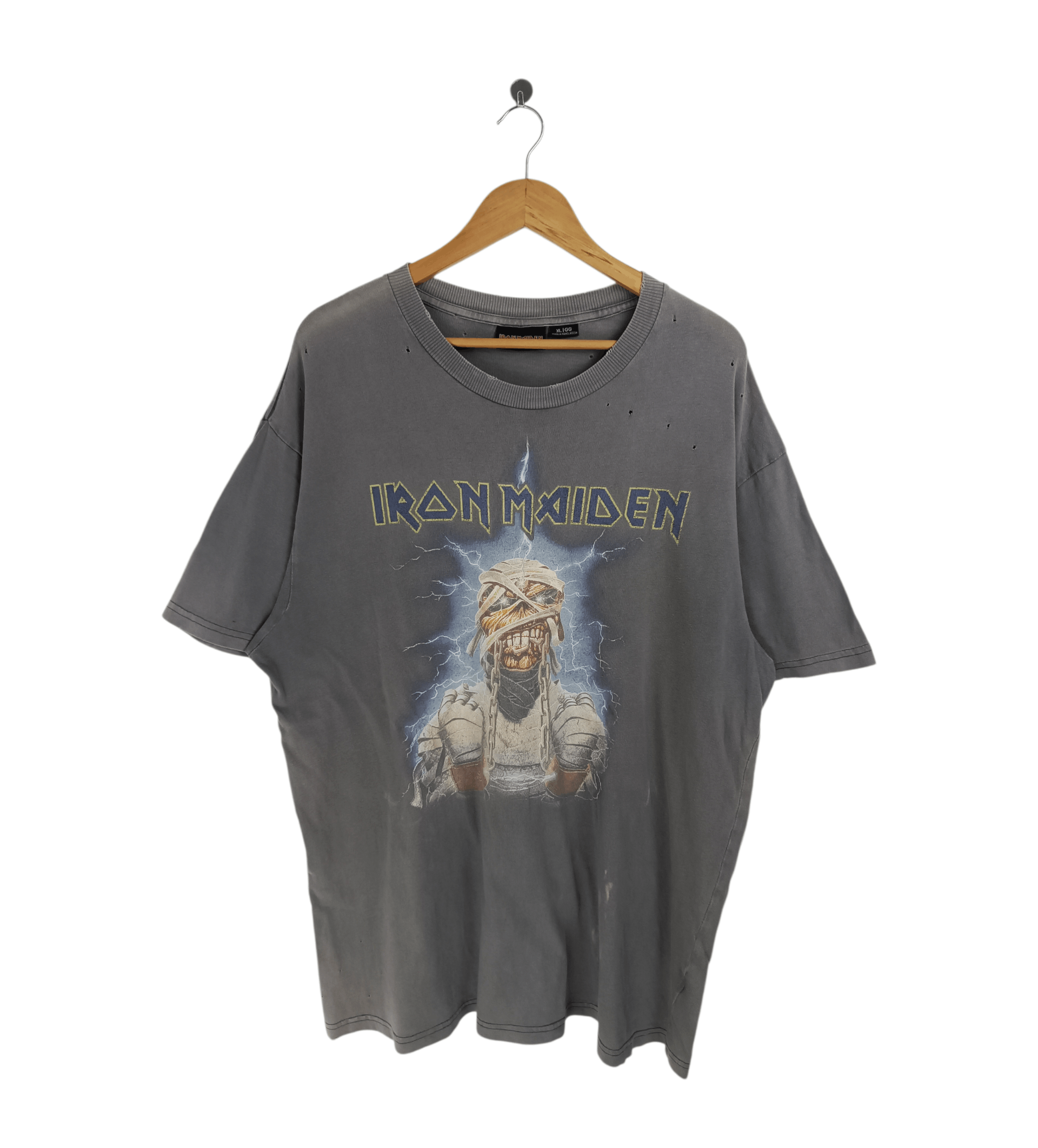 Band Tees Thrashed Faded Vintage Iron Maiden Eddie Metal Rock Punk Tee Hoodie, Sweatshirt | PodTeesHub.com