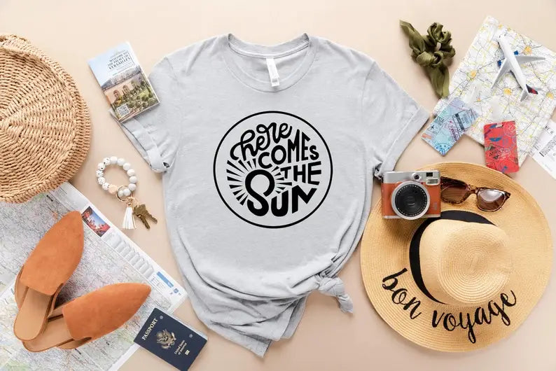 Here Comes the Sun T-Shirt Hoodie, Sweatshirt | PodTeesHub.com