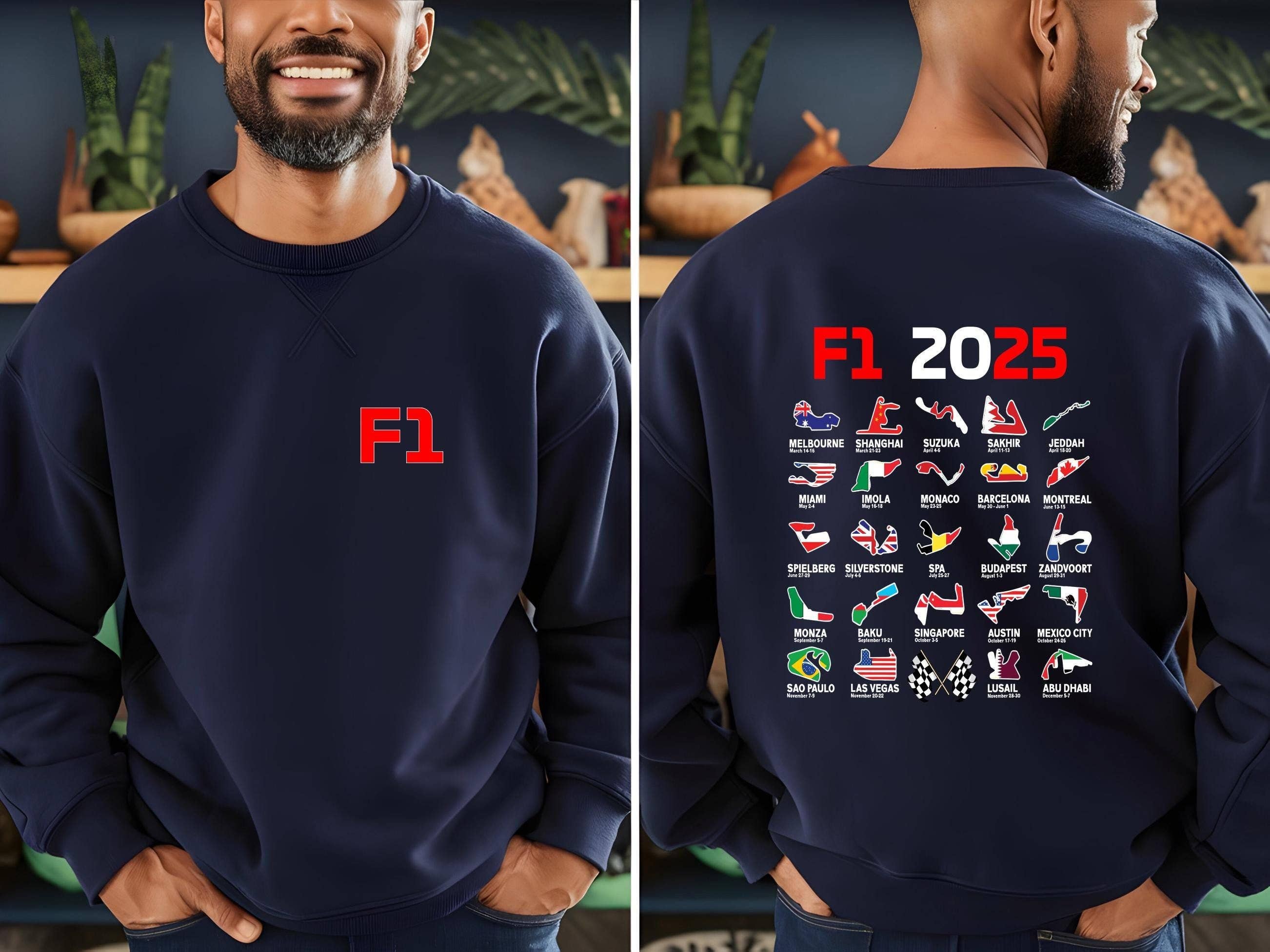 Formula 1 2025 Season Grand Prix Circuits Tee Hoodie, Sweatshirt | PodTeesHub.com