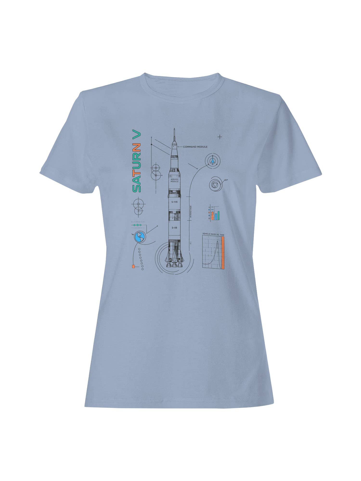 Saturn V Rocket Blueprint Design Women's T-Shirt Hoodie, Sweatshirt | PodTeesHub.com