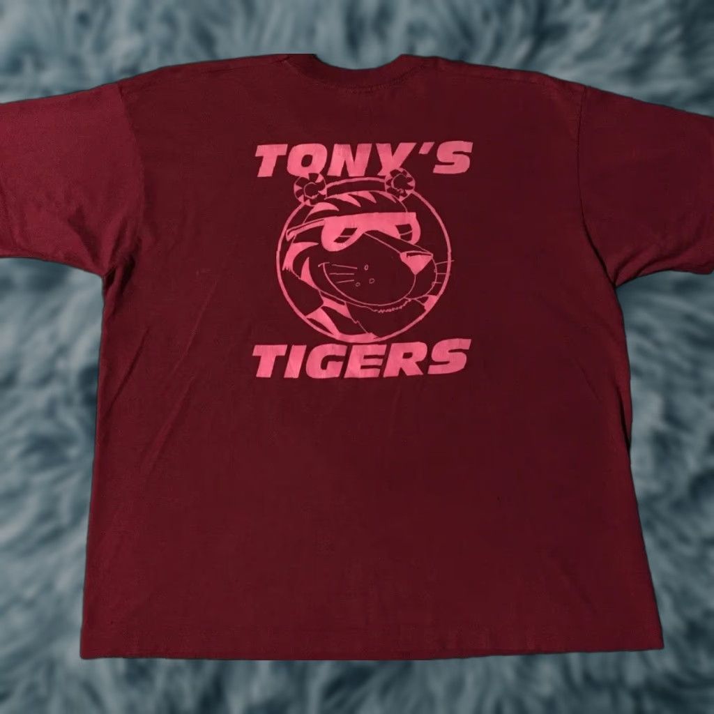 Vintage 90s Tonys Tigers T Shirt Xxl Red Usa Animal College Sports Baseball Track Pe Funny G Hoodie, Sweatshirt