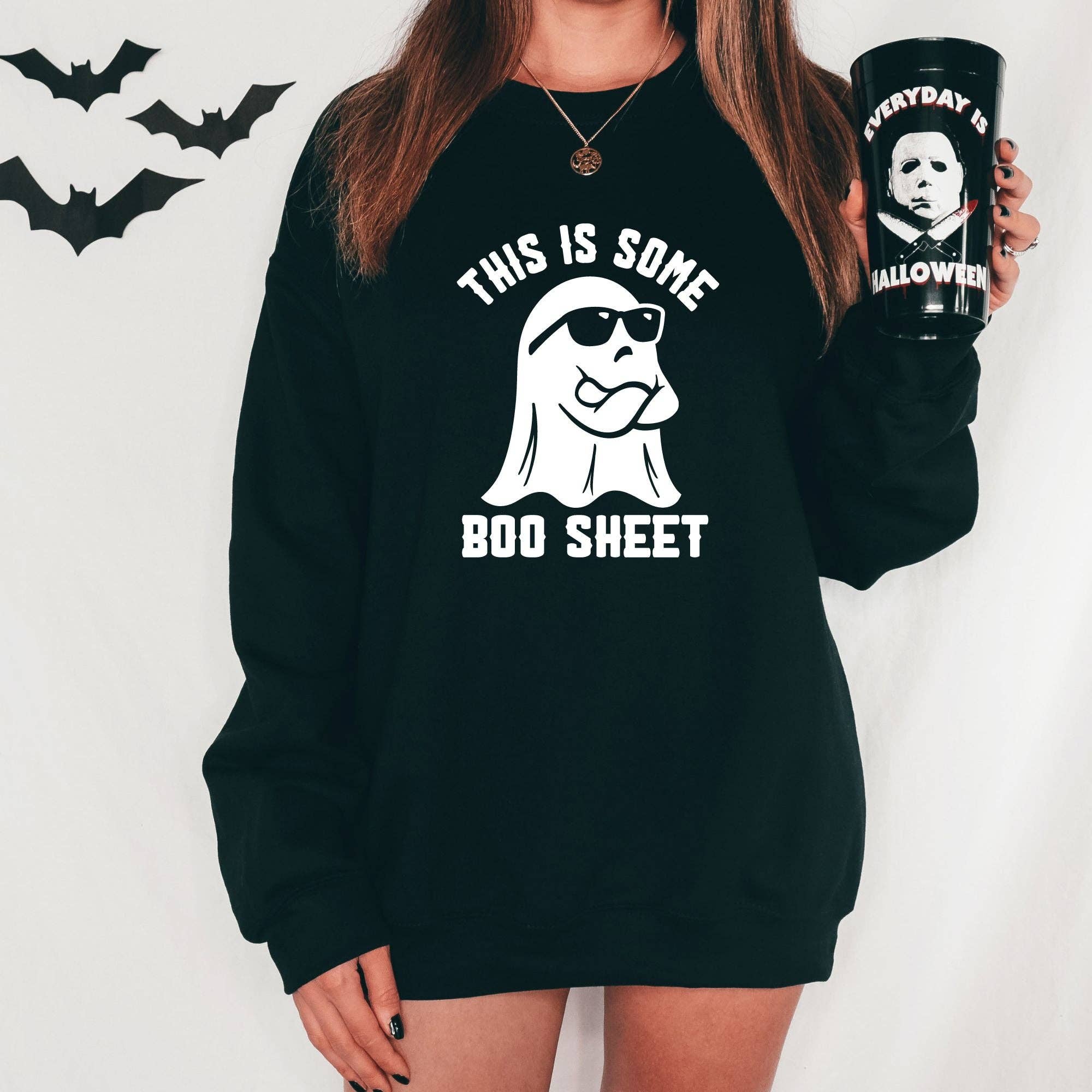 Funny Ghost Hoodie Spooky Halloween Sweatshirt *Unisex Fit* T-Shirts | PodTeesHub.com