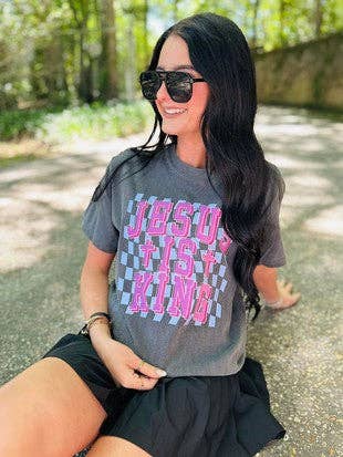 Jesus Is King Checkered Dtf Tee Hoodie, Sweatshirt | PodTeesHub.com