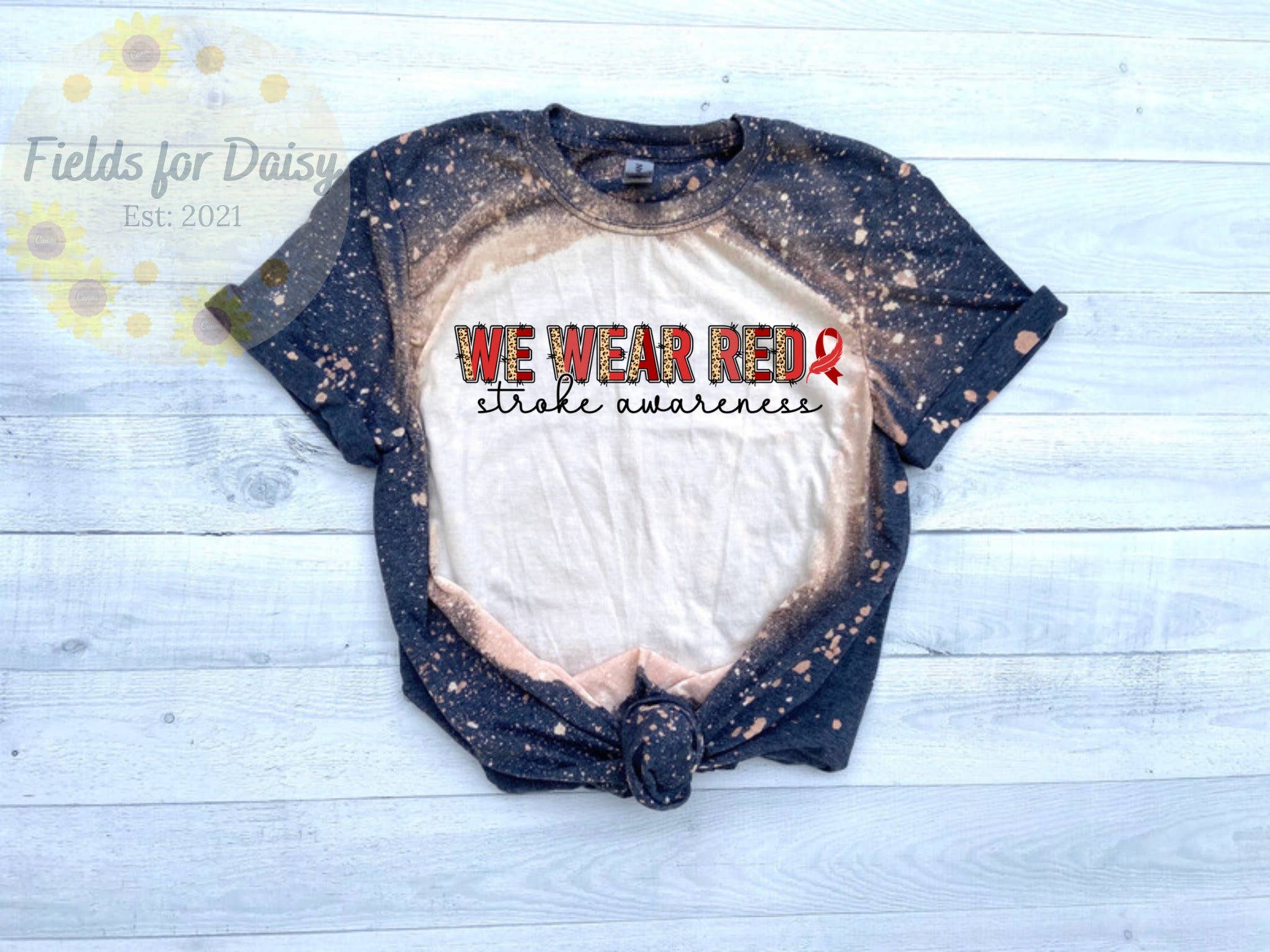 Stroke Awareness Bleached T-Shirt - Support & Awareness Tee Hoodie, Sweatshirt | PodTeesHub.com