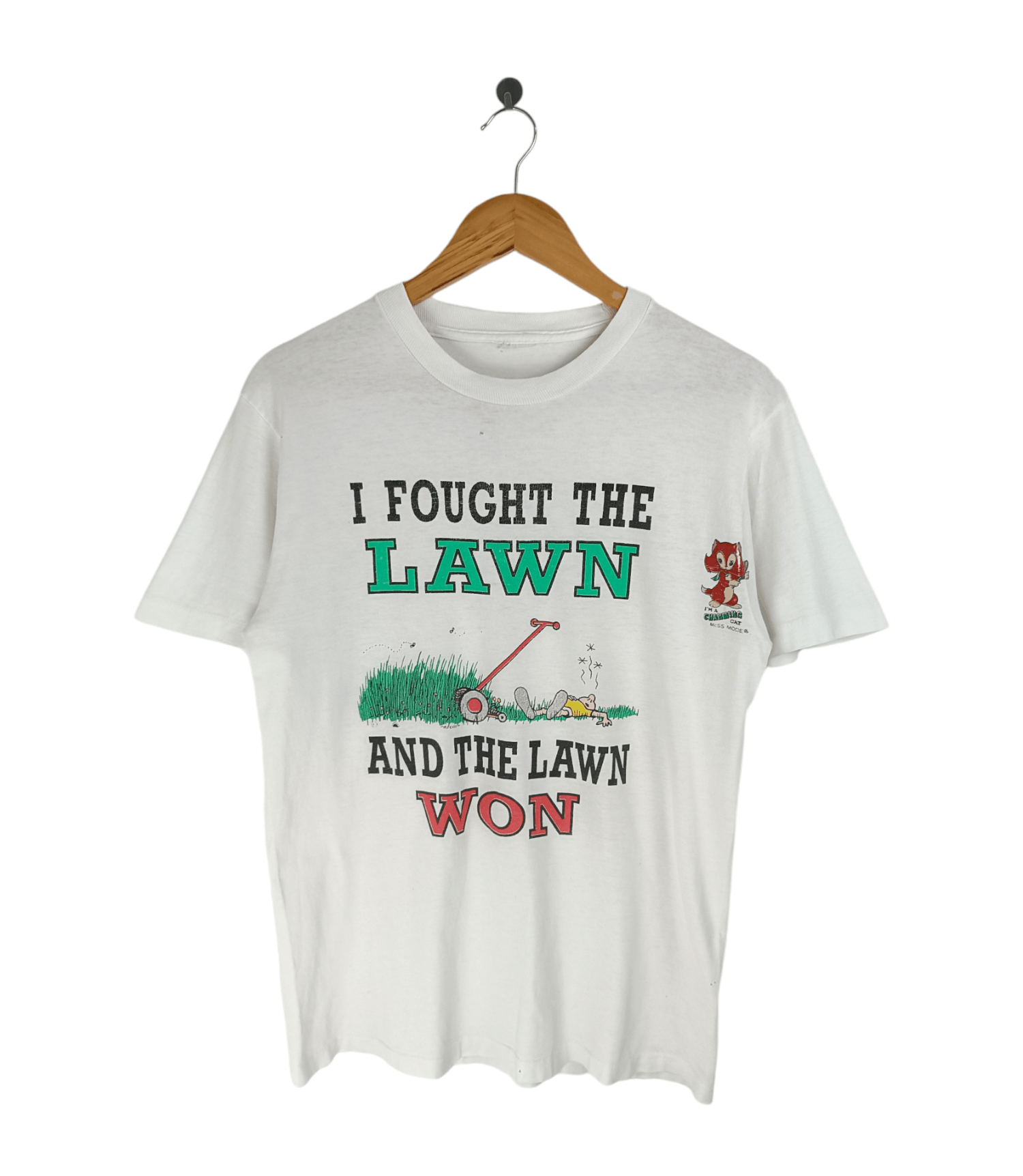 Vintage 90 S I Fought The Lawn Humor Funny Clash Punk Tee Hoodie, Sweatshirt | PodTeesHub.com