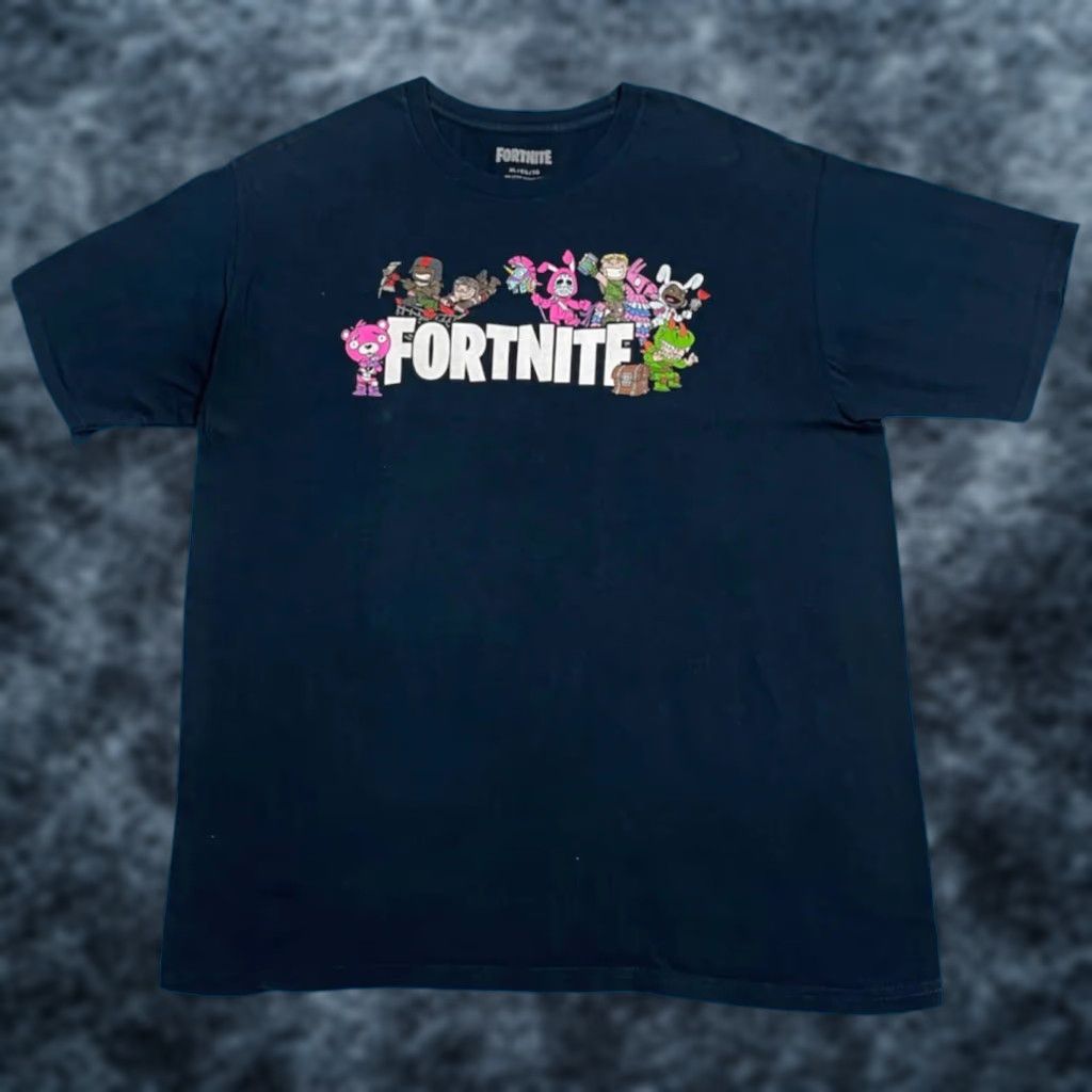 Vintage Fortnite Graphic T Shirt Crew Neck Short Sleeve Xl Navy Blue Online Gaming Mens Hoodie, Sweatshirt | PodTeesHub.com