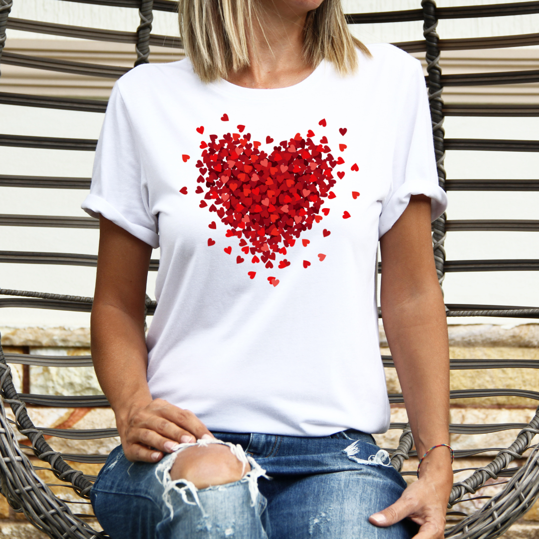 Valentine's Day Love 3D Heart Graphic Tee Hoodie, Sweatshirt | PodTeesHub.com