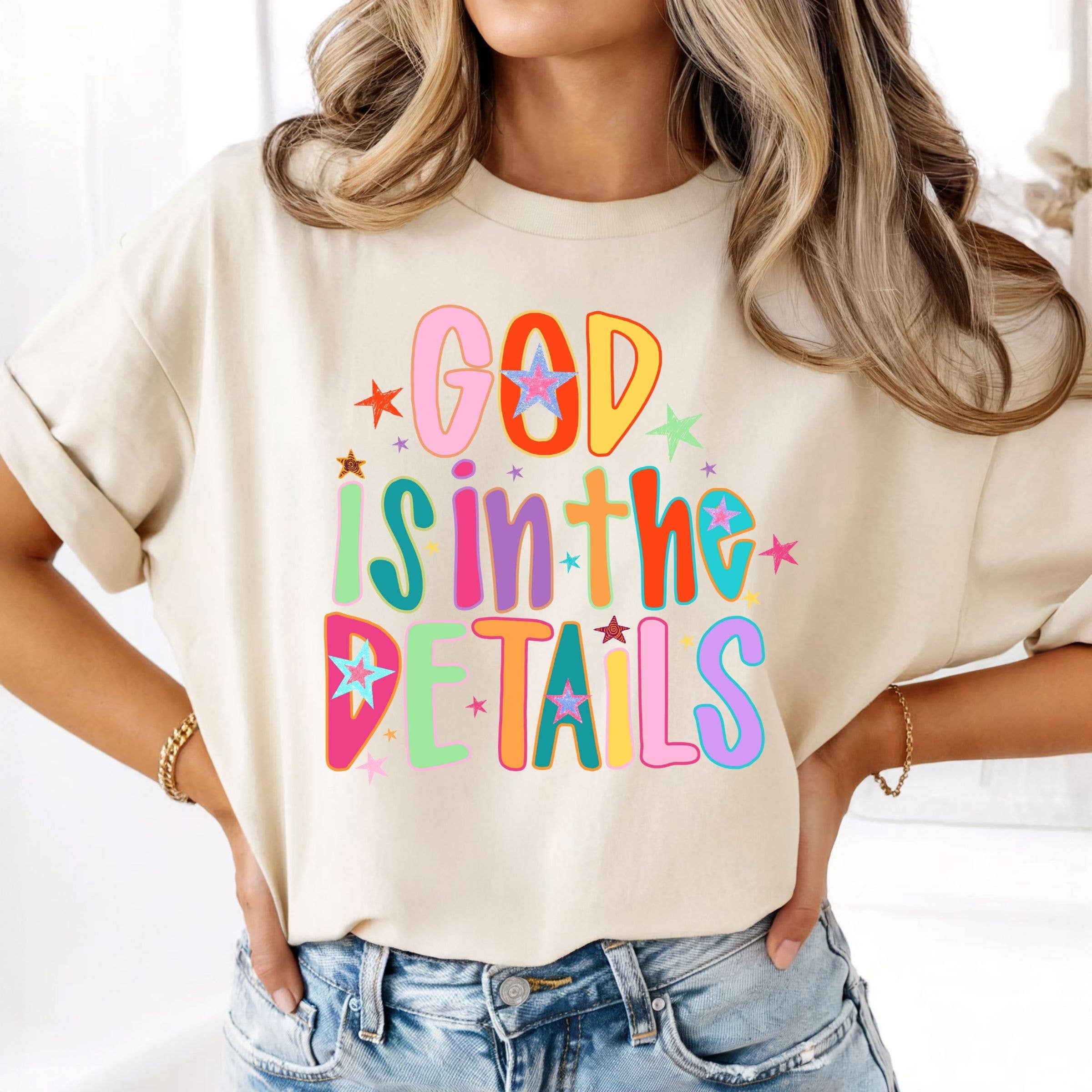God Is in the Details Floral Christian Spring Graphic Tee Hoodie, Sweatshirt | PodTeesHub.com