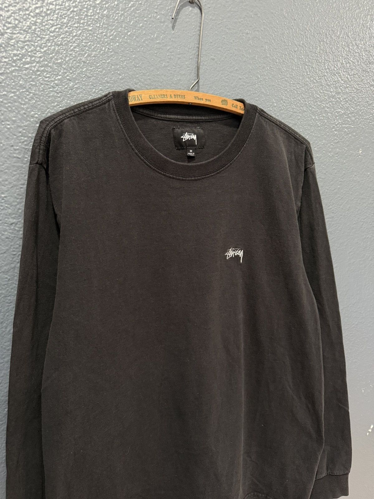 Stussy Embroidered Logo Long Sleeve Shirt Medium Hoodie, Sweatshirt | PodTeesHub.com