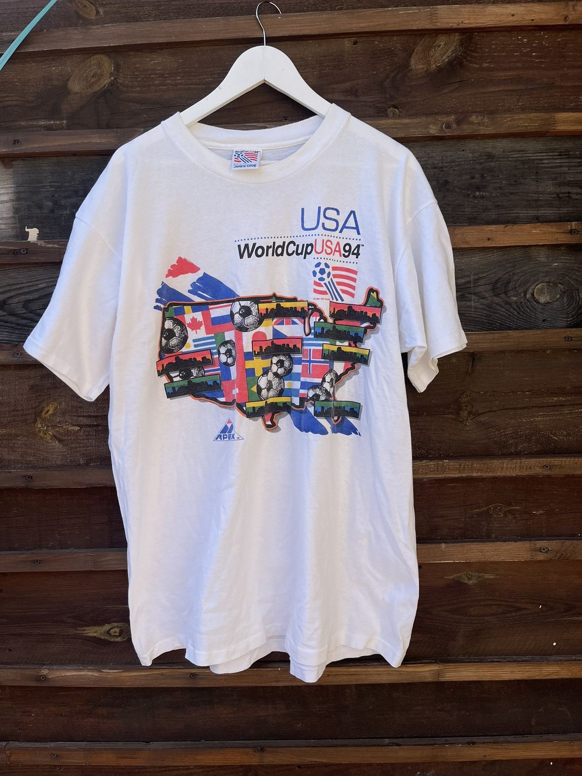 Vintage Usa 1994 World Cup Vintage Apex One White T Shirt Tee Hoodie, Sweatshirt | PodTeesHub.com