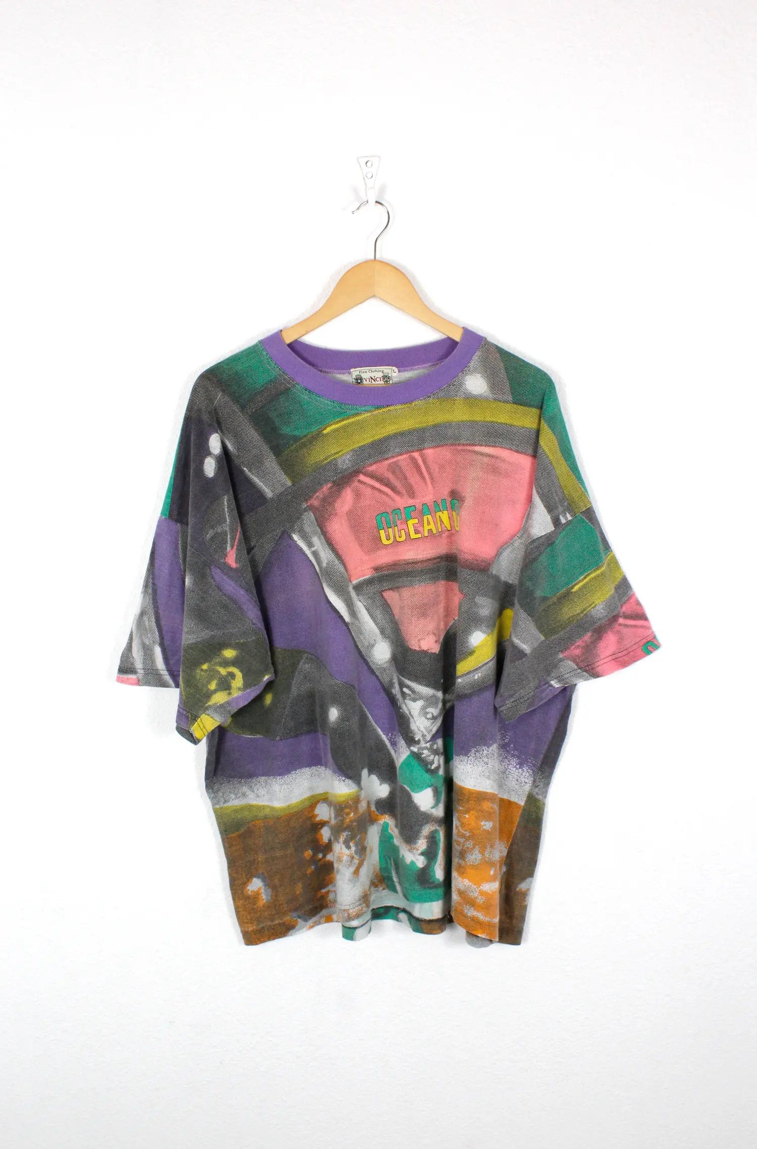 Vintage Rare Oceano All Over Printed Tee T Shirt 90s Hype Hoodie, Sweatshirt | PodTeesHub.com